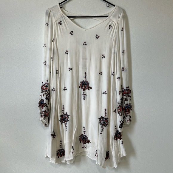 Free People Oxofrd Embroidered Mini Smock Dress - size XS. - Picture 5 of 11